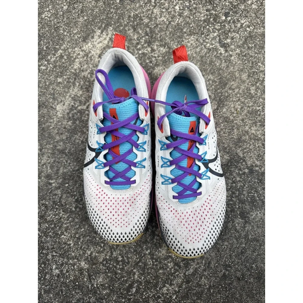 Nike React Pegasus Trail 4 Go Womens Size 9.5 Running Shoes Smoke Gray Pink - Picture 2 of 11